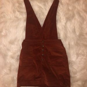 Free People Burnt Orange Corduroy Overall Dress